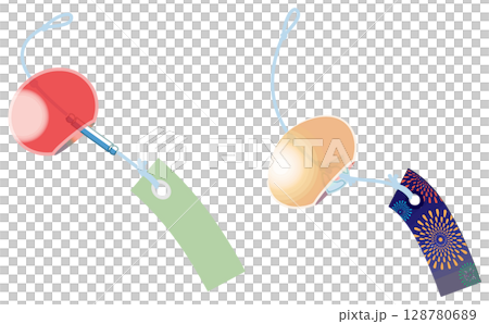 A cool wind chime illustration without main lines 128780689