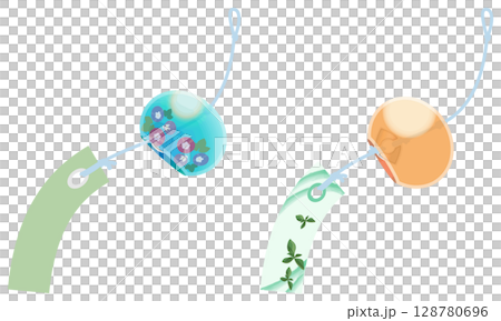 沒有主線的酷炫風鈴插畫 沒有主線的酷炫風鈴插畫 128780696