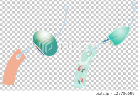 主線なしで涼しげな風鈴イラスト 128780699