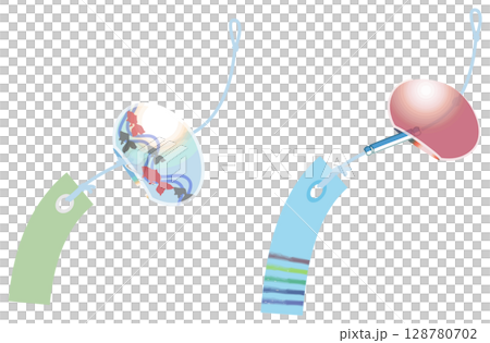 主線なしで涼しげな風鈴イラスト 128780702