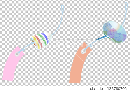 主線なしで涼しげな風鈴イラスト 主線なしで涼しげな風鈴イラスト 128780703