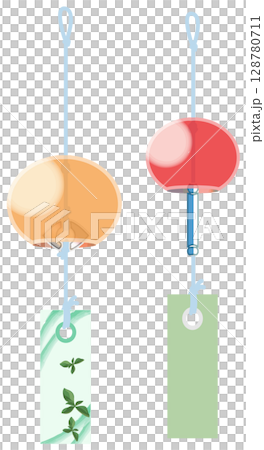 主線なしで涼しげな風鈴イラスト 128780711