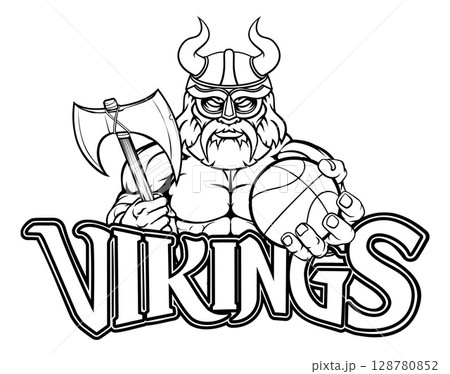 Viking Basketball Sports Mascot 128780852