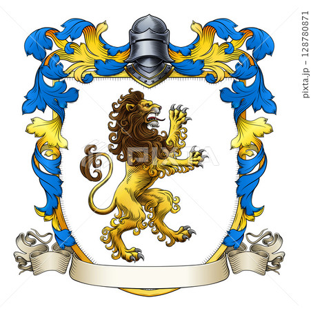 Coat of Arms Crest Lion Heraldic Medieval Shield Coat of Arms Crest Lion Heraldic Medieval Shield 128780871