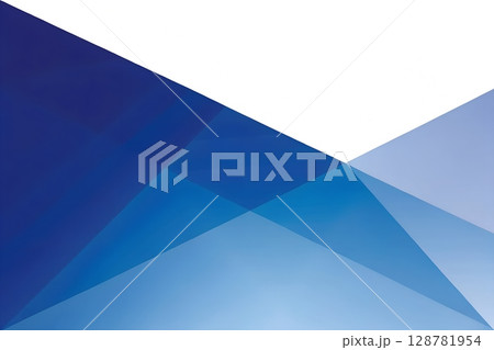 Modern abstract geometric background with vibrant blue gradients and clean white space for design 128781954