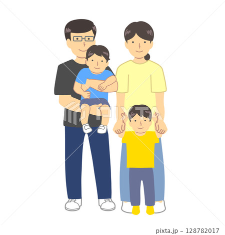 家族2世帯イラスト素材 128782017