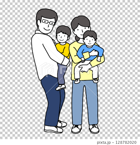 家庭2戶插畫素材 128782020