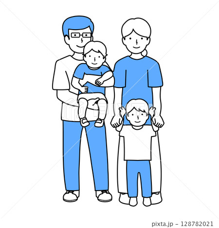 家族2世帯イラスト素材 128782021