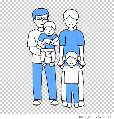 家族2世帯イラスト素材 128782021