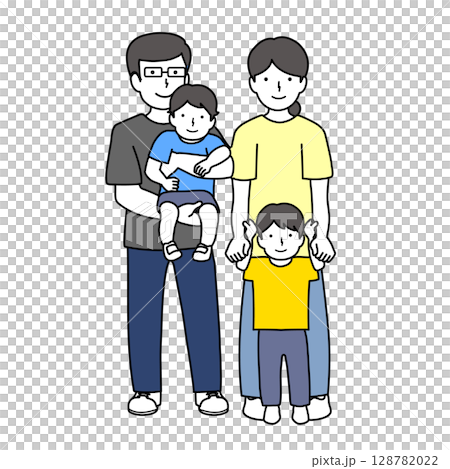 Family 2 households illustration material Family 2 households illustration material 128782022