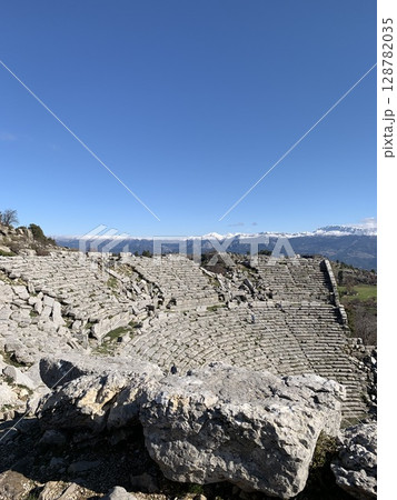 Ruins of an amphitheater in Turkey, Antalya. 128782035