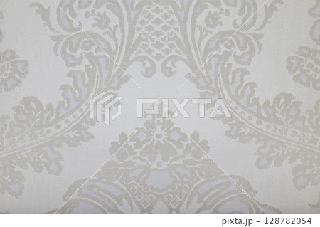 Subtle Light Grey Damask Wallpaper Pattern. Tone on Tone Vintage Baroque Floral Design Subtle Light Grey Damask Wallpaper Pattern. Tone on Tone Vintage Baroque Floral Design 128782054