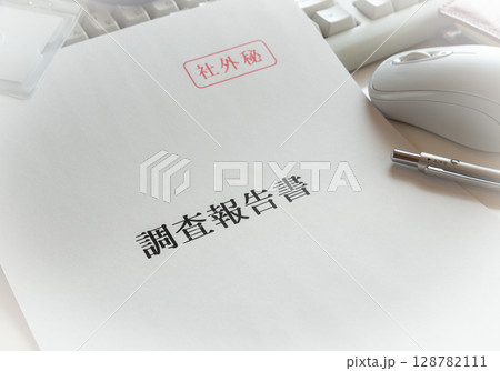 調査報告書　社外秘　表紙　内部資料　ビジネス 128782111