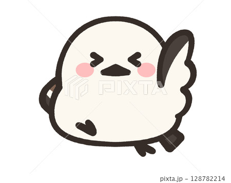 シマエナガのイラスト素材 シマエナガのイラスト素材 128782214