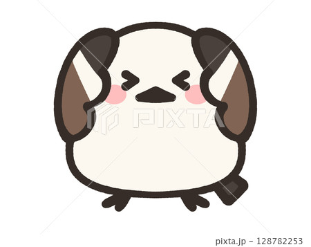 頭を押さえたシマエナガのイラスト素材 頭を押さえたシマエナガのイラスト素材 128782253