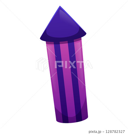 Firework rocket petard cartoon vector icon, firecracker pyrotechnic tool, festive celebration equipment, explosive toy Firework rocket petard cartoon vector icon, firecracker pyrotechnic tool, festive celebration equipment, explosive toy 128782327
