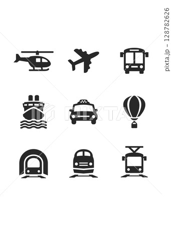 Transportation Icons set stock illustration 128782626