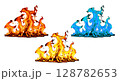 リアルな炎のイラストセット 128782653