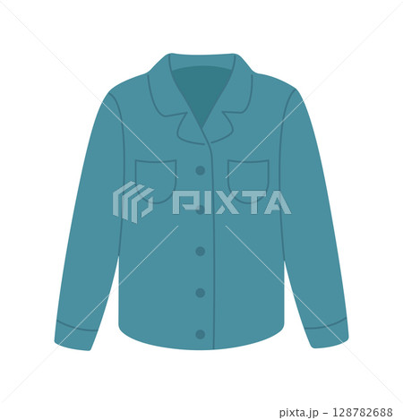 Blue denim shirt. Hand-drawn. Vector illustration isolated on a white background Blue denim shirt. Hand-drawn. Vector illustration isolated on a white background 128782688
