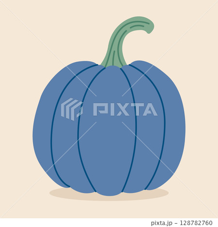Ripe autumn pumpkin. Hand-drawn. Vector illustration in flat style 128782760