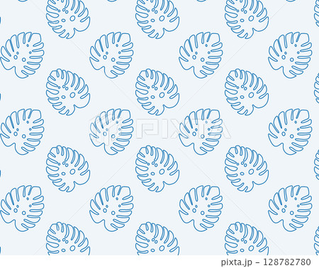 Monstera leaf pattern. Seamless vector illustration 128782780