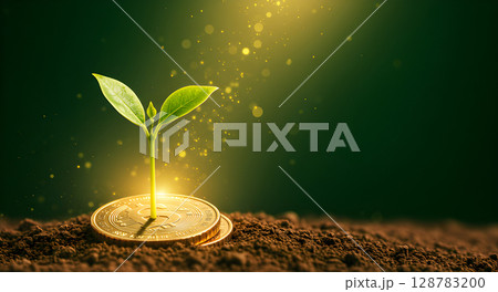 plant growing on soil background 128783200