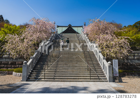 袋井市の法多山尊永寺の参道の風景(静岡県) 128783278