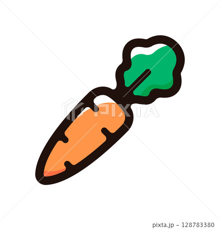 人参のイラストアイコン（野菜・食材・食べ物素材） 128783380