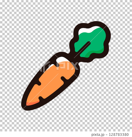 人参のイラストアイコン（野菜・食材・食べ物素材） 128783380