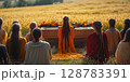 a traditional Lughnasadh harvest ritual 128783391