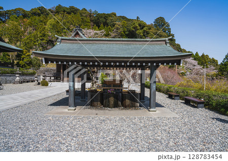 袋井市の法多山尊永寺の手水舎の風景(静岡県) 128783454