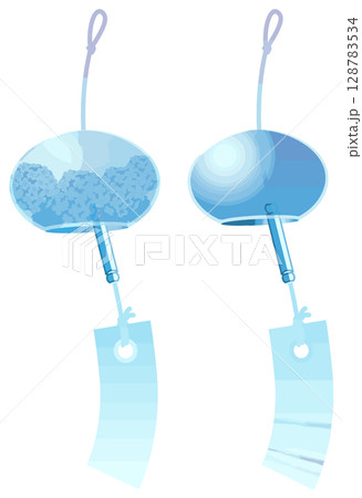 シンプルカラー・主線なしの風鈴ベクター 128783534