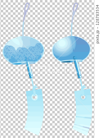 無主線的簡單彩色風鈴向量 128783534