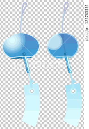 無主線的簡單彩色風鈴向量 128783535