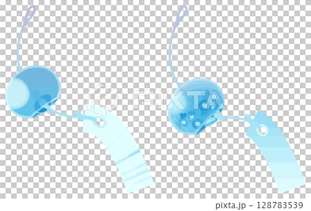 無主線的簡單彩色風鈴向量 128783539