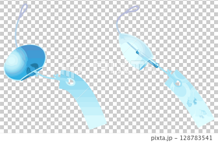 Simple color wind chime vector without main lines 128783541