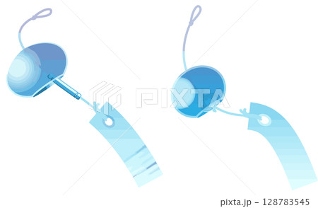 シンプルカラー・主線なしの風鈴ベクター 128783545