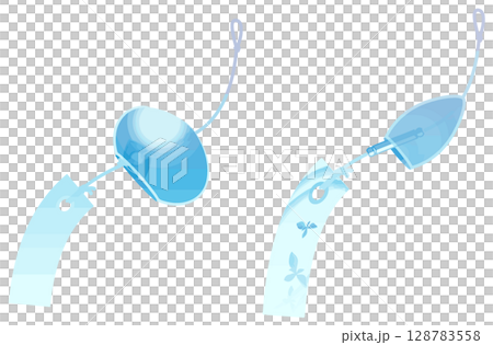 Simple color wind chime vector without main lines Simple color wind chime vector without main lines 128783558