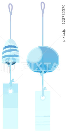 シンプルカラー・主線なしの風鈴ベクター 128783570