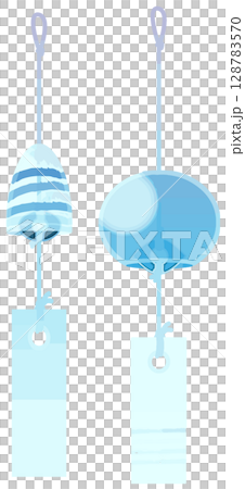 シンプルカラー・主線なしの風鈴ベクター 128783570