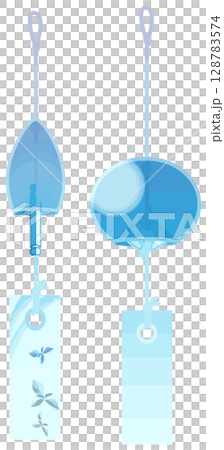 Simple color wind chime vector without main lines 128783574