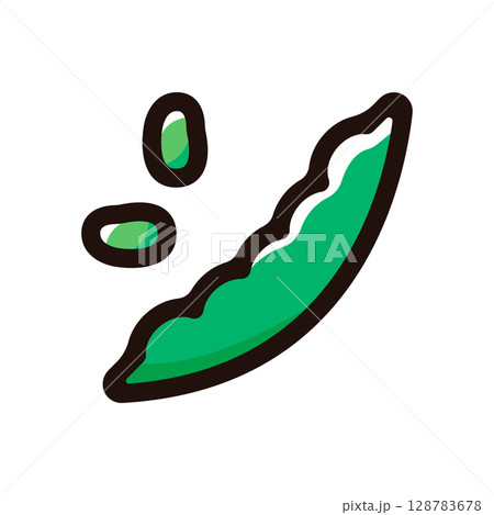 枝豆のイラストアイコン（野菜・食材・食べ物素材） 128783678