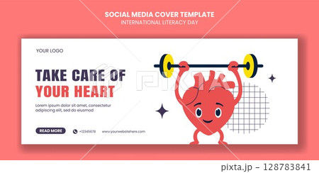 World Heart Day Awareness ocial Media Cover Template with Flat Cartoon Background World Heart Day Awareness ocial Media Cover Template with Flat Cartoon Background 128783841