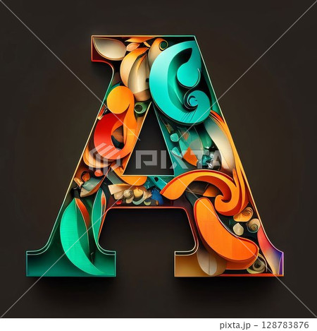 Colorful Alphabet. Letter A. 3d Vector Illustration. Colorful Alphabet. Letter A. 3d Vector Illustration. 128783876