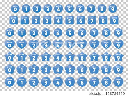 Number icon set_point_Blue 128784320