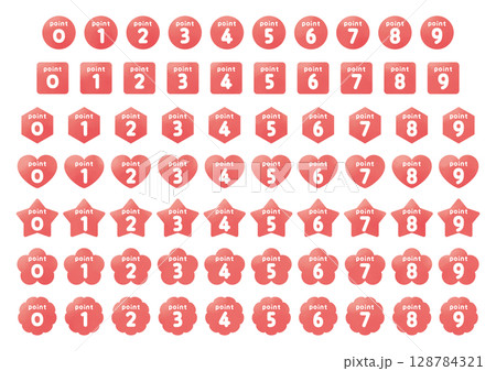 Number icon set_point_red 128784321