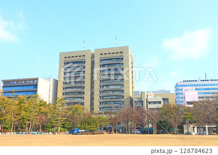 香川県高松市、高松市立中央公園とその周辺の風景 128784623
