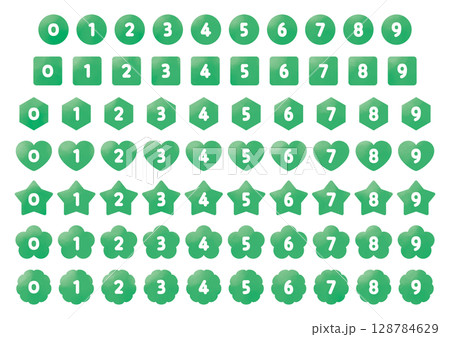 Number icon set_No text_green Number icon set_No text_green 128784629