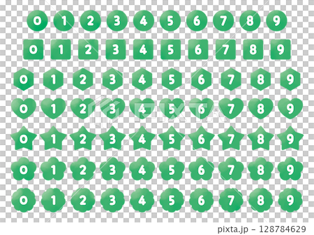 Number icon set_No text_green Number icon set_No text_green 128784629