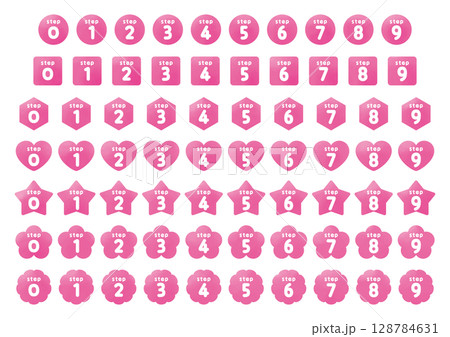 Number icon set_step_pink Number icon set_step_pink 128784631